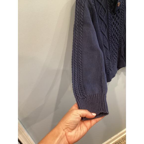 Gap Boys Cable Knit Sweater Size XL Navy Blue Fisherman Preppy Classic Uniform - Picture 6 of 9